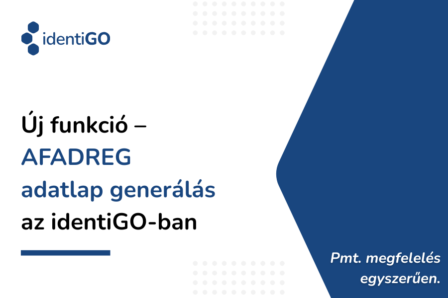 Új funkció - AFADREG adatlap generálása