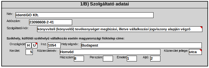 VPOP_KSZ17 1/b blokk - szolgáltató adatai